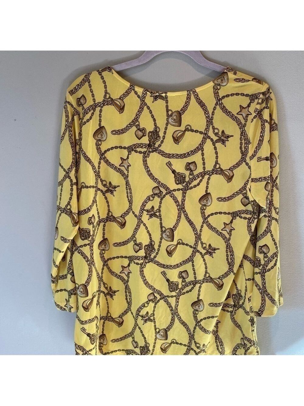Susan Graver Yellow Nautical Design Top M - Picture 2 of 4